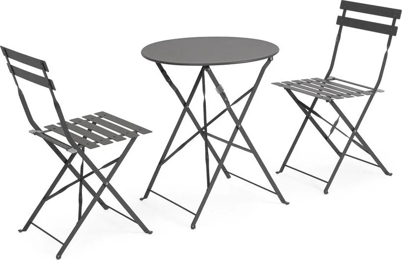 Set de dining pentru grădină gri antracit din oțel pentru 2 persoane Austin – Bizzotto