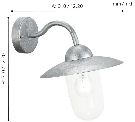 EGLO 88489 - Corp de iluminat perete exterior MILTON