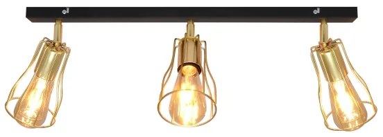 Spot TUBE 3xE27/15W/230V auriu/negru