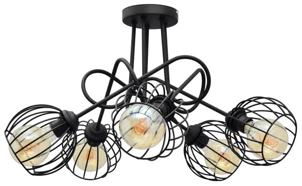 Lustră aplicată OXFORD 5xE27/15W/230V neagră