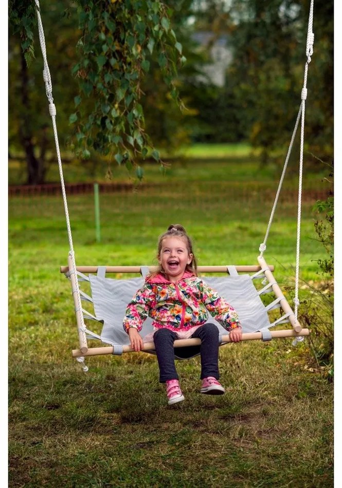 Balansoar pătrat Woody cu țesătură, 100 cm