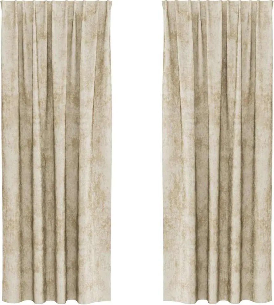 vidaXL Cortine din catifea cu perdele 2 pcs Crem 225 x 140 cm Catifea