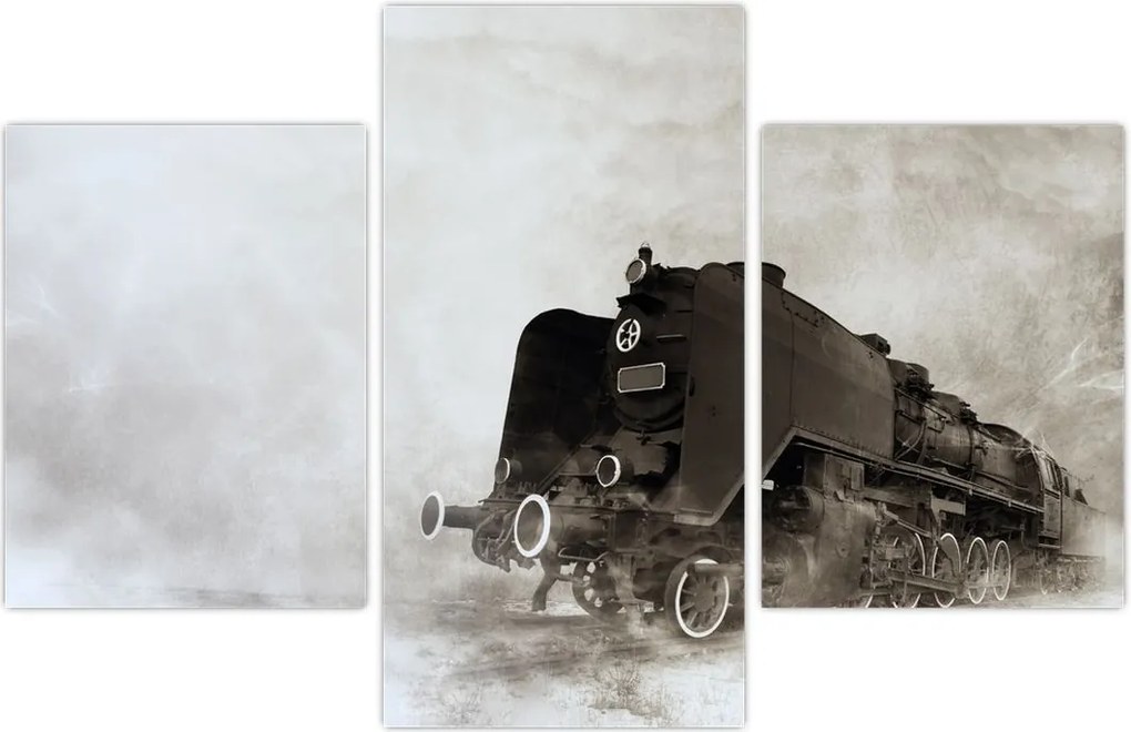 Tablou - Tren în ceață (90x60 cm)