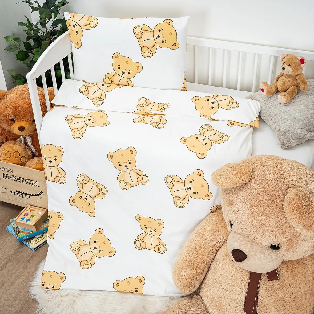 Lenjerie de bumbac pentru pătuț 4Home Teddies, 100x 135 cm, 40 x 60 cm, 100 x 135 cm, 40 x 60 cm