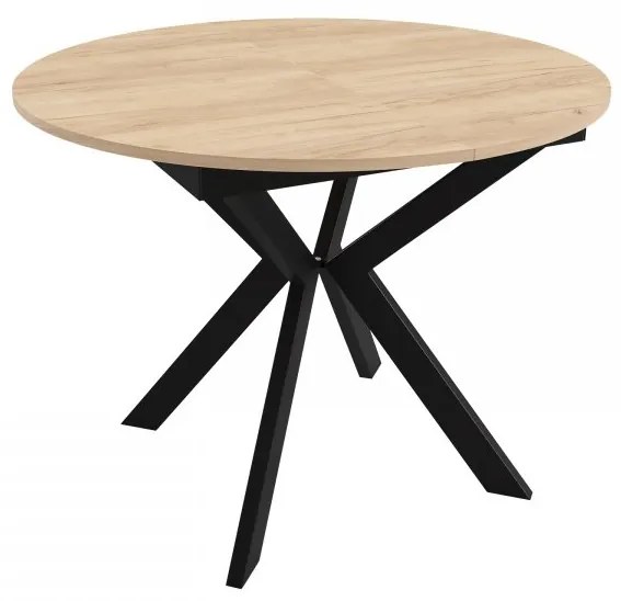 Masă sufragerie extensibilă Ulnasia 100 (Negru + Stejar craft auriu) (pentru 2-4 persoane). 1105408