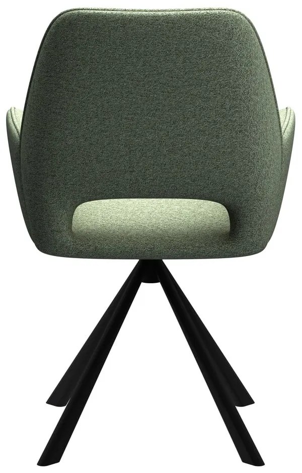 Scaun de dining verde închis cu cotiere Graham – Actona