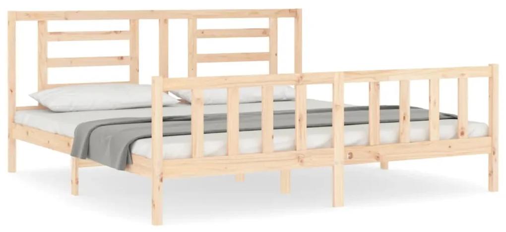 3192896 vidaXL Cadru de pat cu tăblie Super King Size, lemn masiv