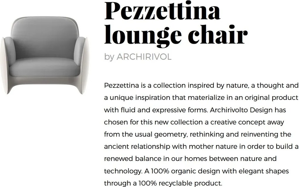 Fotoliu de exterior / interior design modern premium PEZZETTINA LOUNGE CHAIR 56010 Vondom
