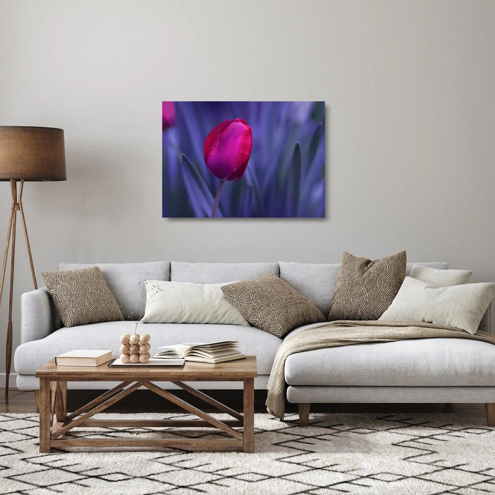 Tablou pe sticlă mugure de lalea (70x50 cm)
