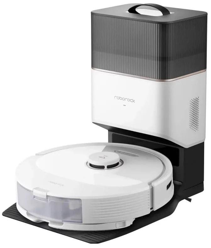 Robot aspirator Roborock Q8 max+ Q8MP02-00, 59W, Wi-Fi, Control vocal, 5500 Pa, Curatare uscata si umeda, Autonomie pana la 240 min, Alb/Negru