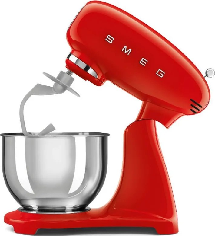 Mixer planetar SMEG SMF03RDEU, 800 W, 4,8 l, 10 viteze, Functie de pornire treptata, Rosu
