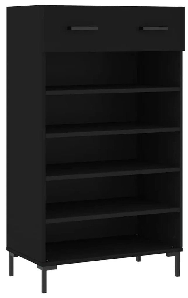 829613 vidaXL Pantofar, negru, 60x35x105 cm, lemn compozit