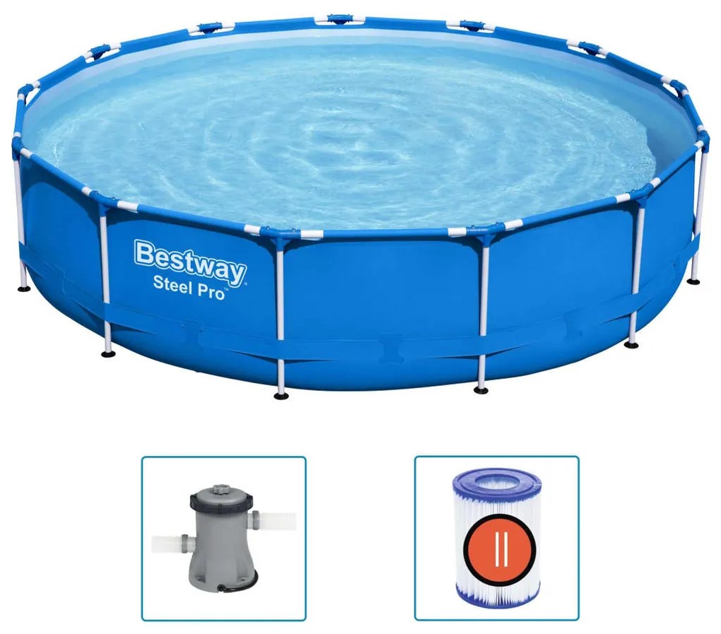 Bestway piscină cu cadru steel pro, 396x84 cm