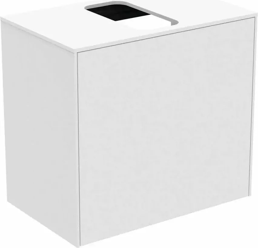 Dulap baza suspendat Ideal Standard Atelier Conca 1 sertar si blat cu decupaj central 60 cm alb mat