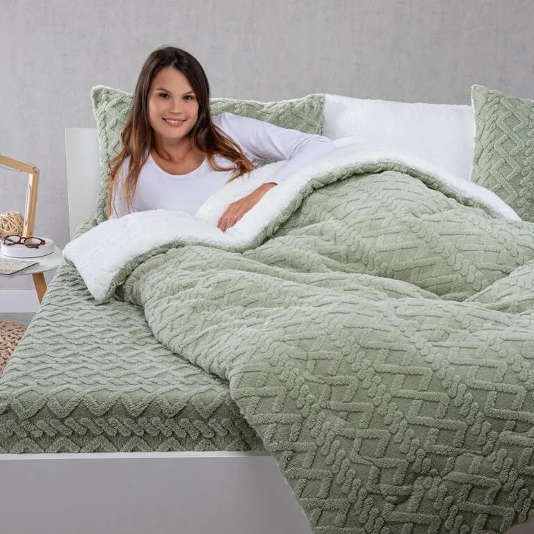 Set matlasat cu blăniță INVERNO verde