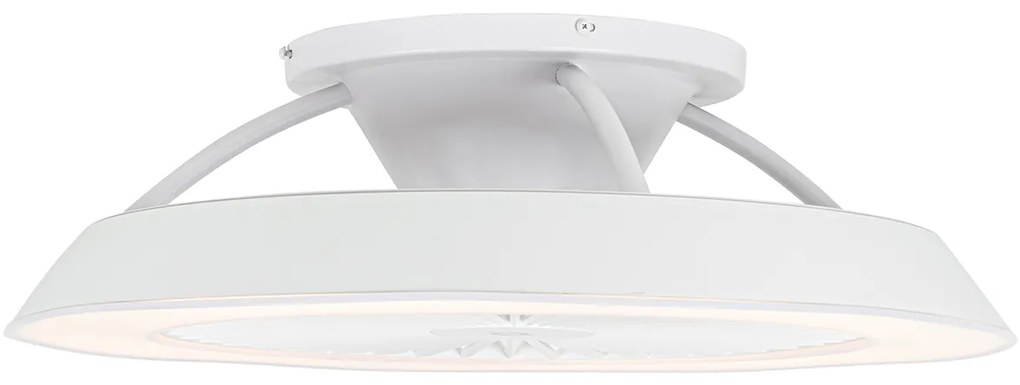 Ventilator inteligent de tavan alb 59,5 cm, inclusiv LED cu dimmer cu telecomandă - Deniz