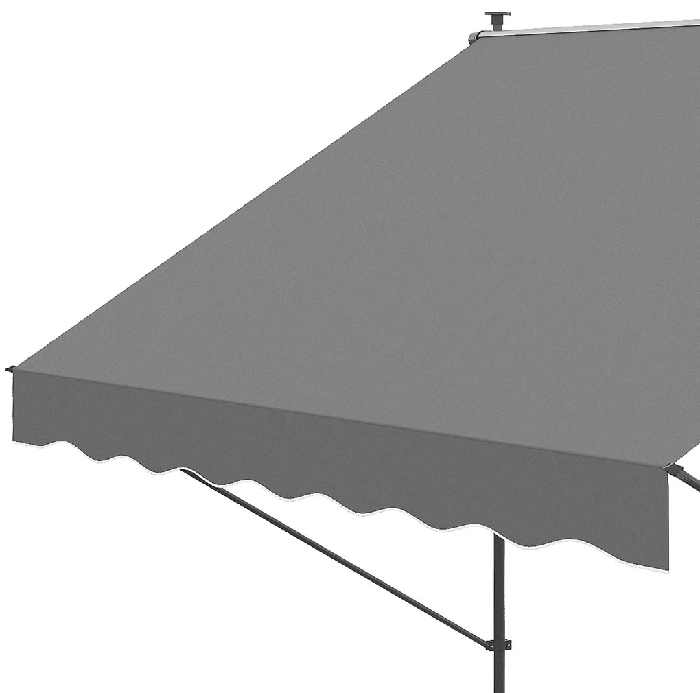 Outsunny Parasolar Manual Retractabil 300x175x210-310 cm Ajustabil cu Manivela Protectie Solara UV40+ pentru Balcon Terasa Gri | Aosom Romania