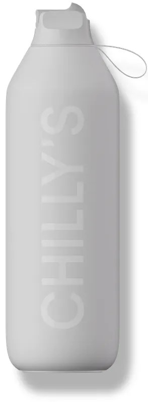 Sticlă termos Chilly's Bottles - gri granit 1000ml, colecția Series 2 Flip