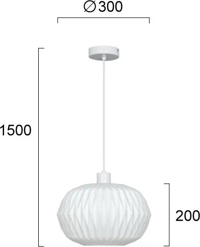 Lustră pe cablu CARSON 1xE27/40W/230V, albă