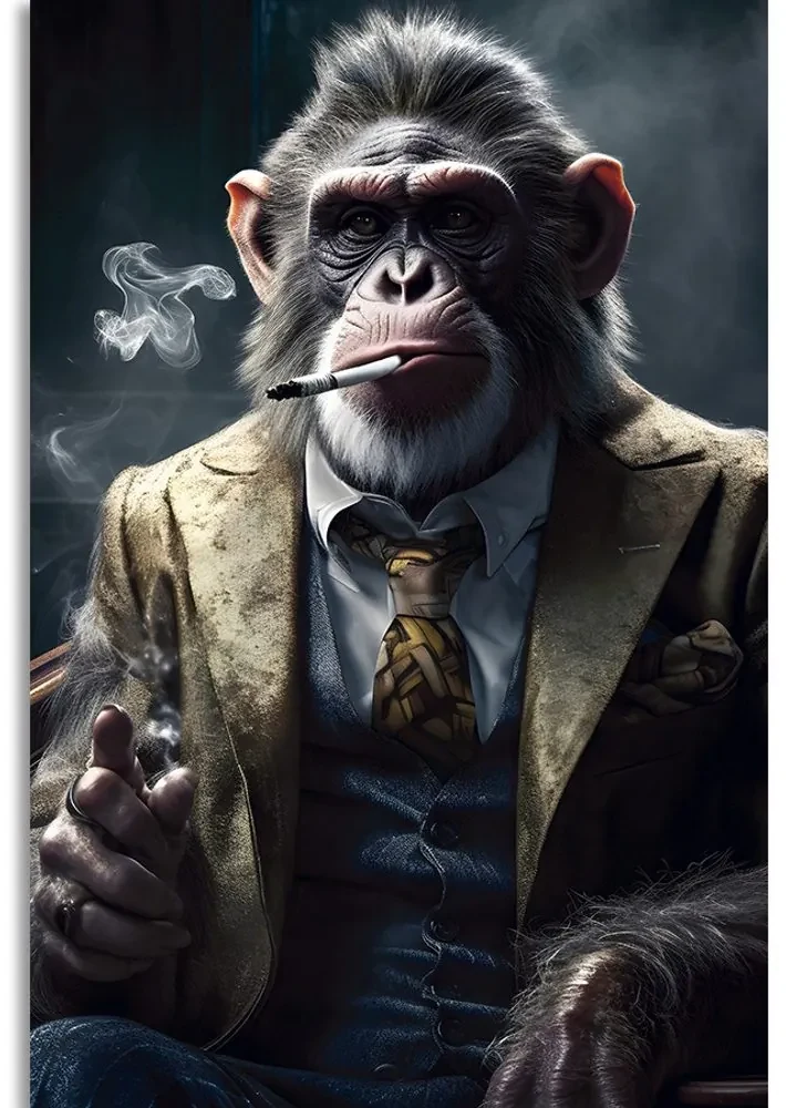 Tablou animal gangster cimpanzei