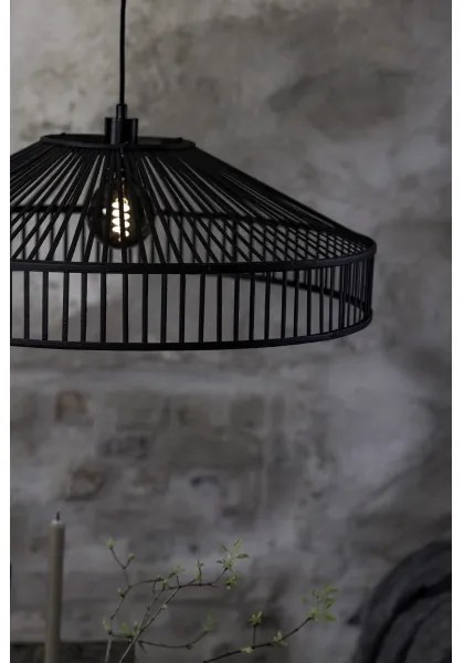 Lustră pe cablu Markslöjd 108782 TAPA 1xE27/40W/230V negru/bambus