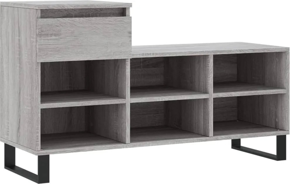 vidaXL Pantofar, gri sonoma, 102x36x60 cm, lemn prelucrat
