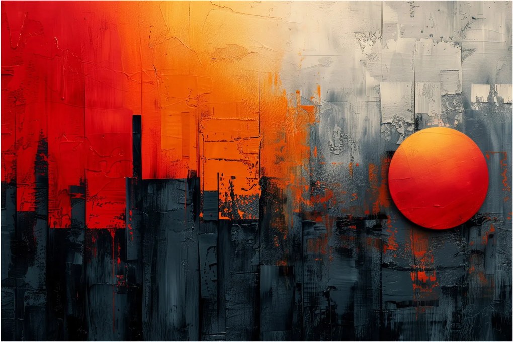 Tablou - Pictura abstractă a orașului (90x60 cm)
