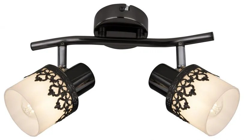 Aplica cu 2 spoturi design romantic LACEY negru/alb/crom 5342 RX