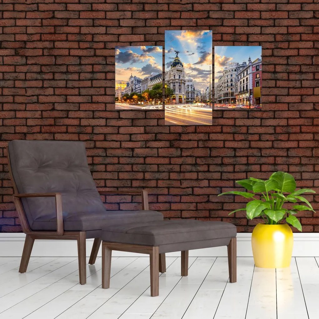 Tablou - Calle Gran Vía, Madrid, Spania (90x60 cm)