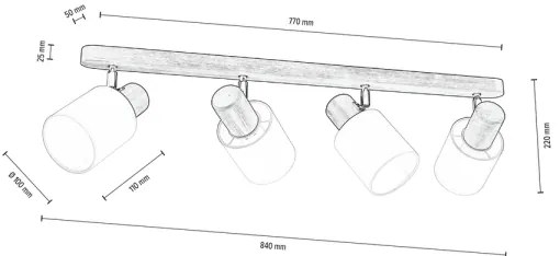 Spot de tavan Spot-Light DO2248456 TRENDY 4xE27/15W/230 nuc