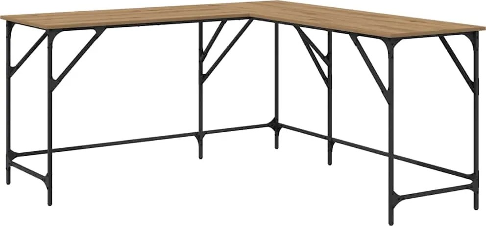 vidaXL Birou Stejar Artizanal 149 x 149 x 75 cm Lemn compozit