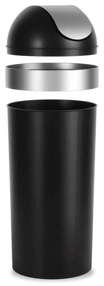 Coș de gunoi negru din plastic 62 l Venti – Umbra