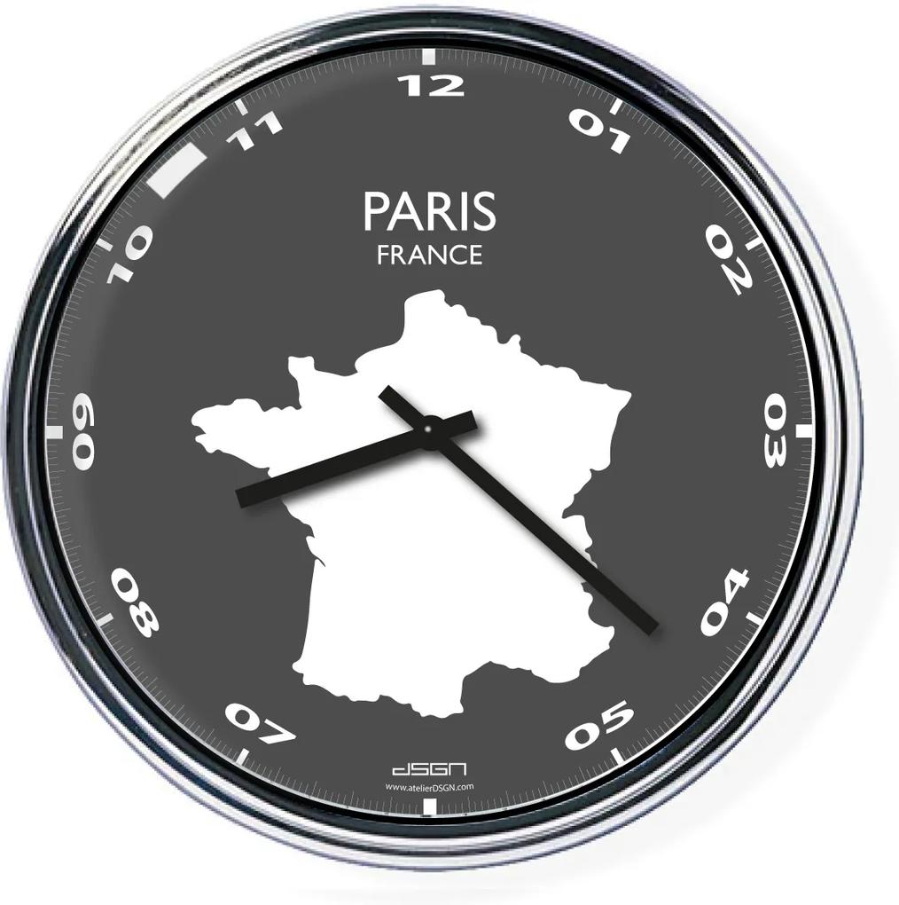 Ceas de birou (deschis sau întunecat) - Paris / Franța, diametru 32 cm | DSGN, Výběr barev Tmavé