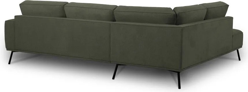 Colțar verde închis cu tapițerie din chenille (cu colț pe partea stângă/în formă de ”L”) Amsterdam – Scandic