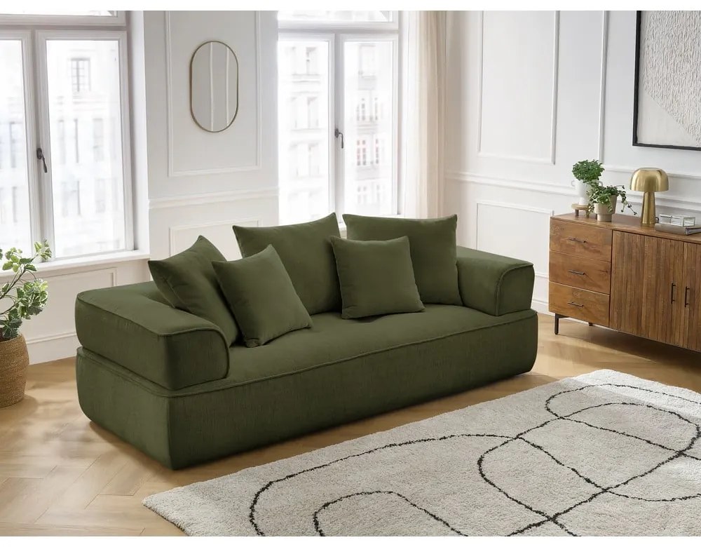 Canapea verde cu tapițerie din chenille 237 cm Whesley – Bobochic Paris
