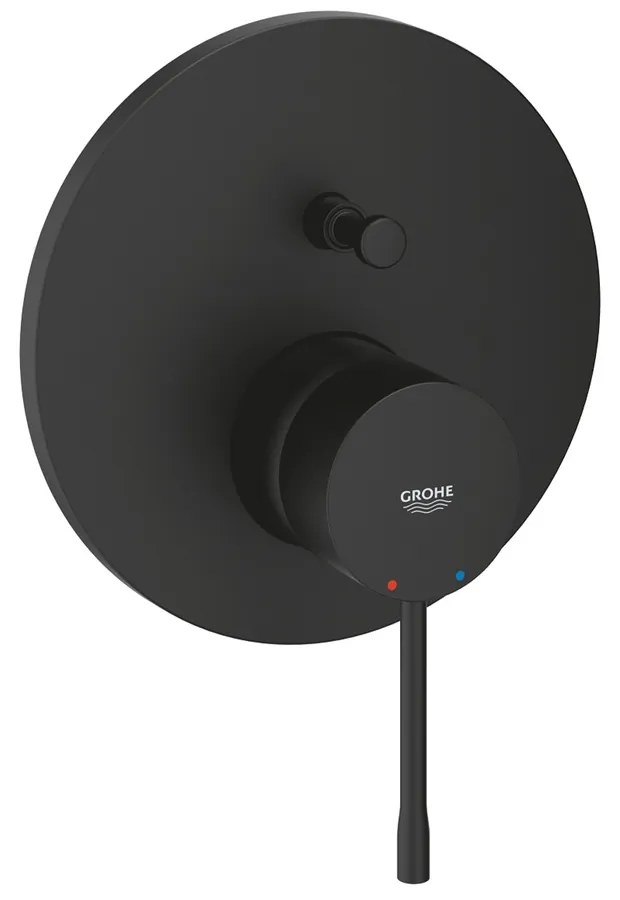 Baterie cada - dus incastrata Grohe Essence negru mat fara corp ingropat