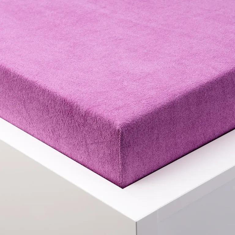 Cearşaf cu elastic frotir EXCLUSIVE violet pat simplu 2 buc