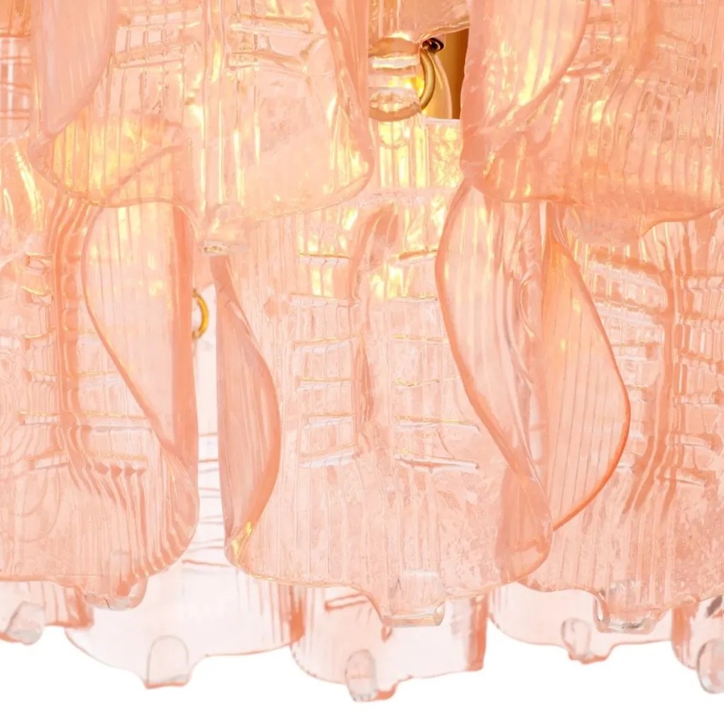 Candelabru design LUX, Sticla, Roz, Solange