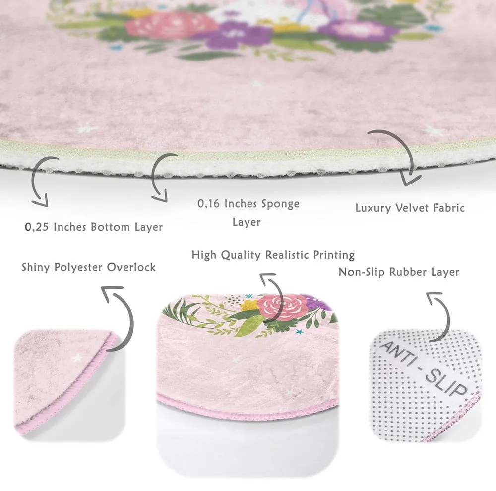 Covor pentru copii roz ø 80 cm Comfort – Mila Home