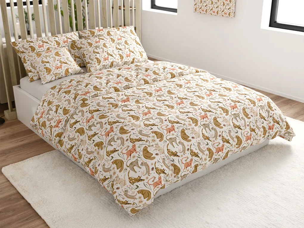 Lenjerie de pat din bumbac WILD CATS colorată Dimensiune lenjerie de pat: 70 x 90 cm | 140 x 220 cm
