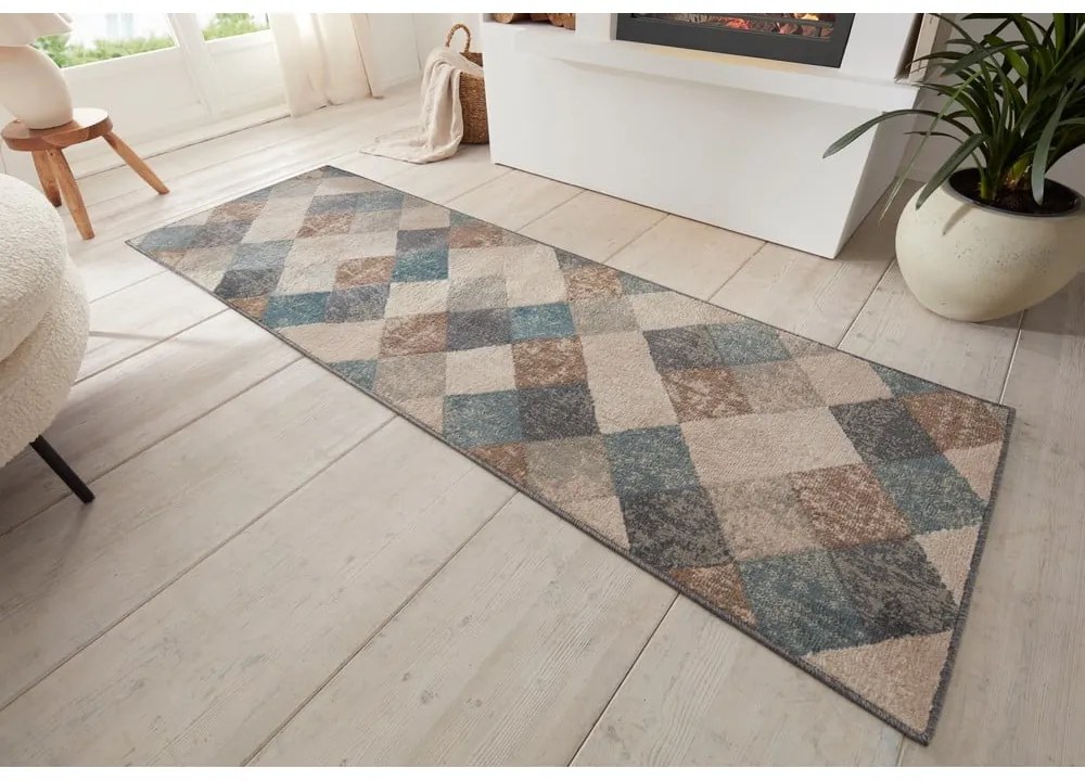 Covor tip traversă albastru/bej 80x200 cm Terrain – Hanse Home