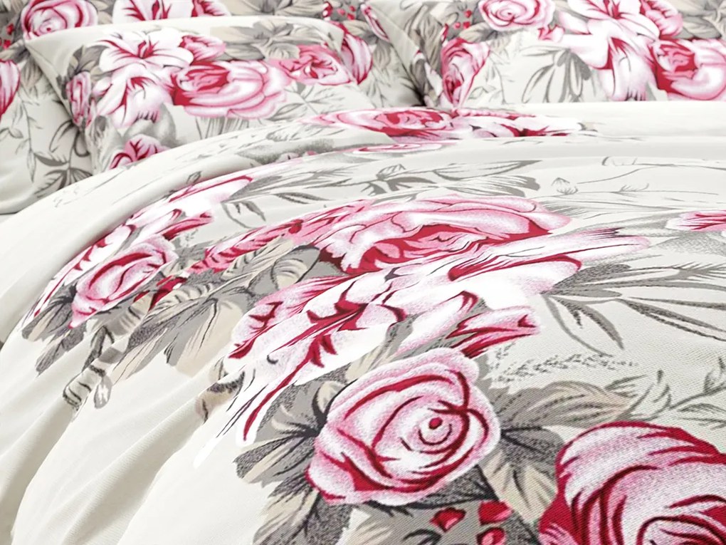 Lenjerie de pat din bumbac LILY ROSE gri Dimensiune lenjerie de pat: 70 x 90 cm | 140 x 200 cm