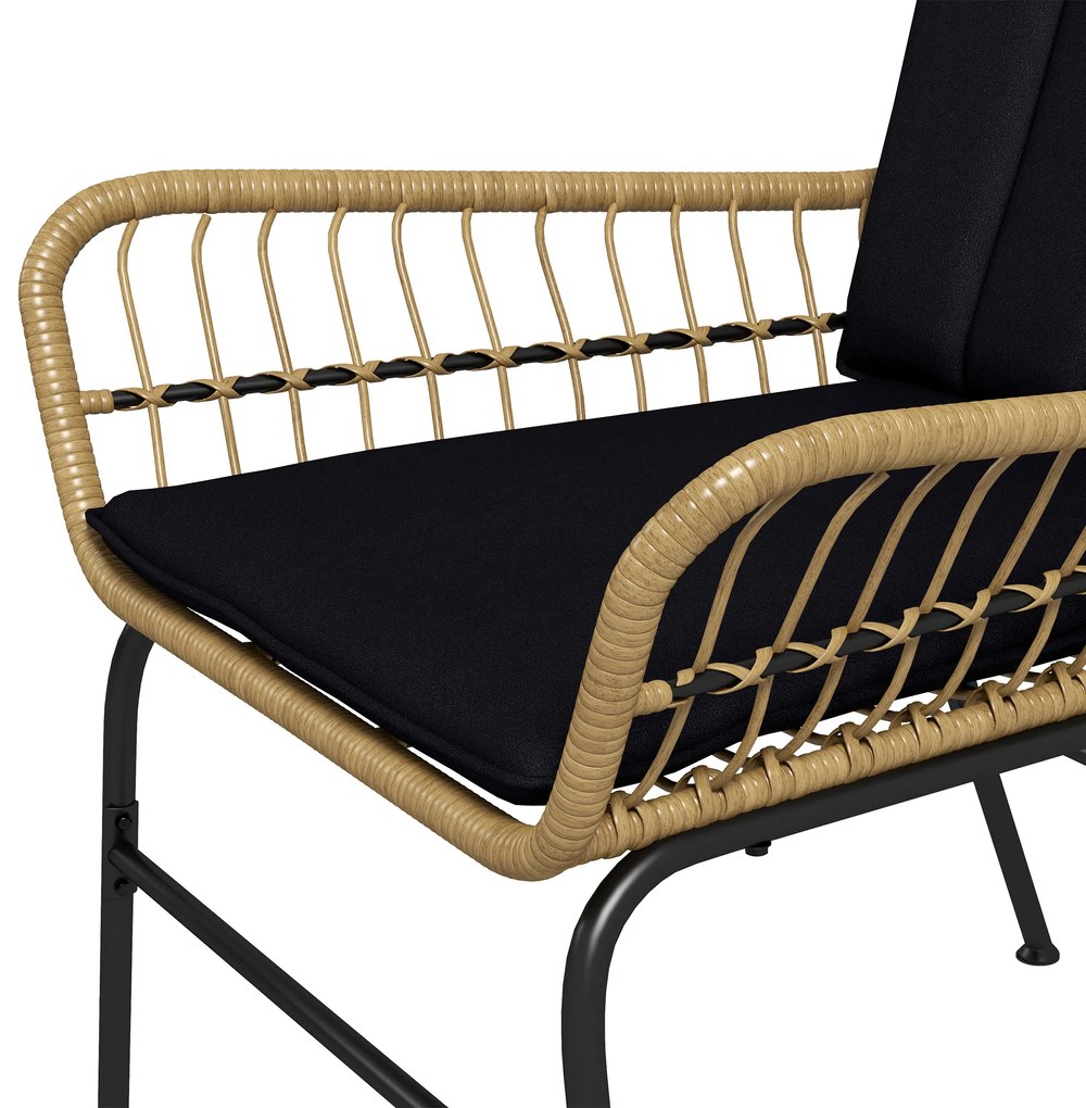 Outsunny Set de bistrou mobilier de balcon, stil Boho, rezistent la intemperii, 76 x 66 x 96 cm, Negru | Aosom Romania