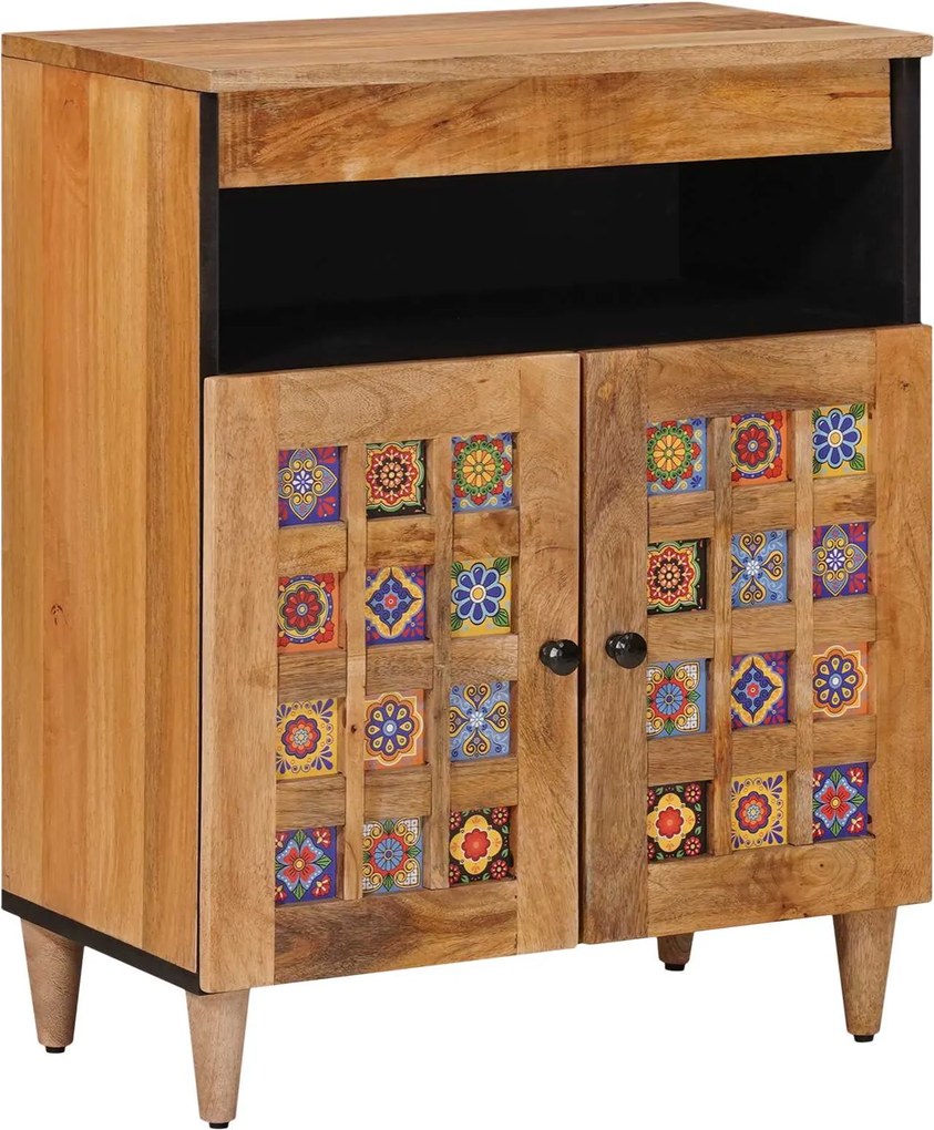 vidaXL Bufet cu ușă natural 60 x 33,5 x 75 cm Lemn de mango solid