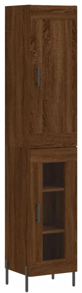 3200400 vidaXL Dulap înalt, stejar maro, 34,5x34x180 cm, lemn prelucrat