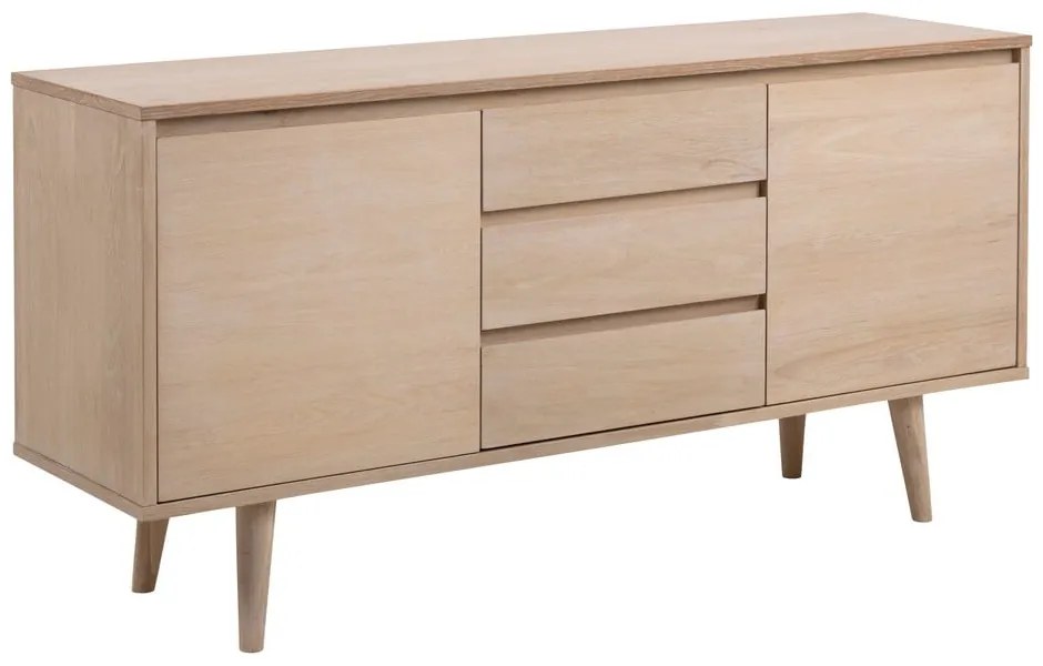 Comodă în culoare naturală joasă cu aspect de lemn de stejar 150x75 cm Nagano – Actona
