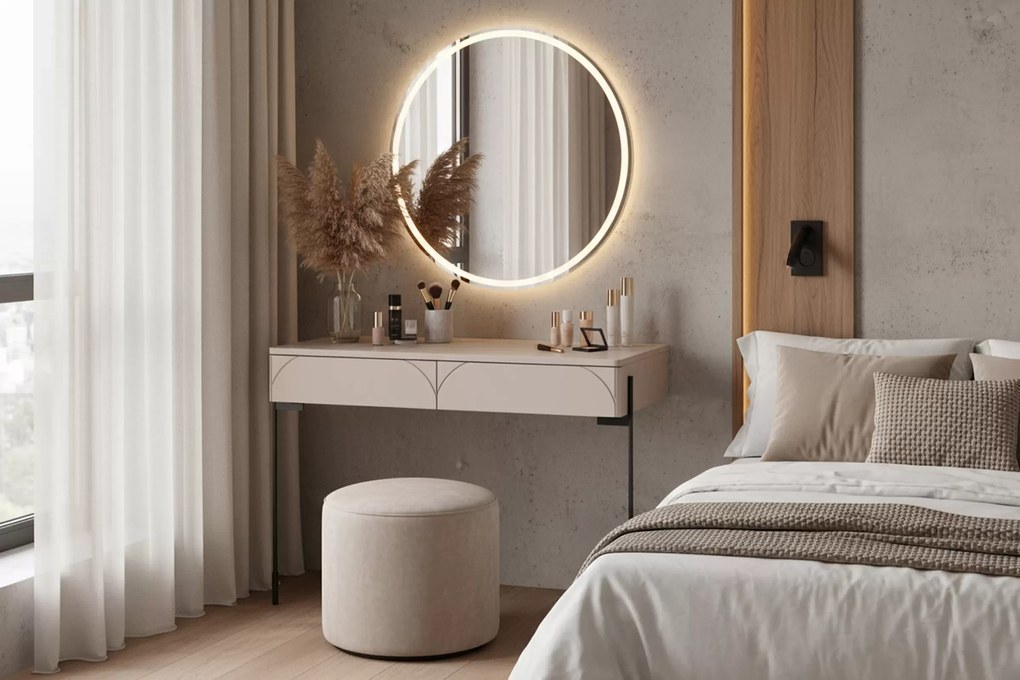 Masa de toaletă cu două sertare Sonatia 100 cm - cașmir