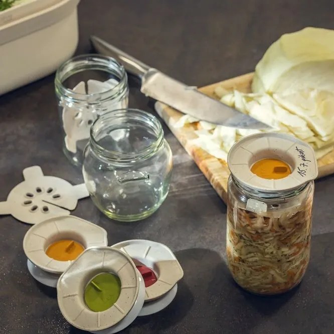 Set de fermentare Plastia - fildeș cu zaț decafea, nuanța miere