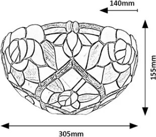Brilagi - Aplică de perete Tiffany cu vitralii GARLAN 1xE14/40W/230V