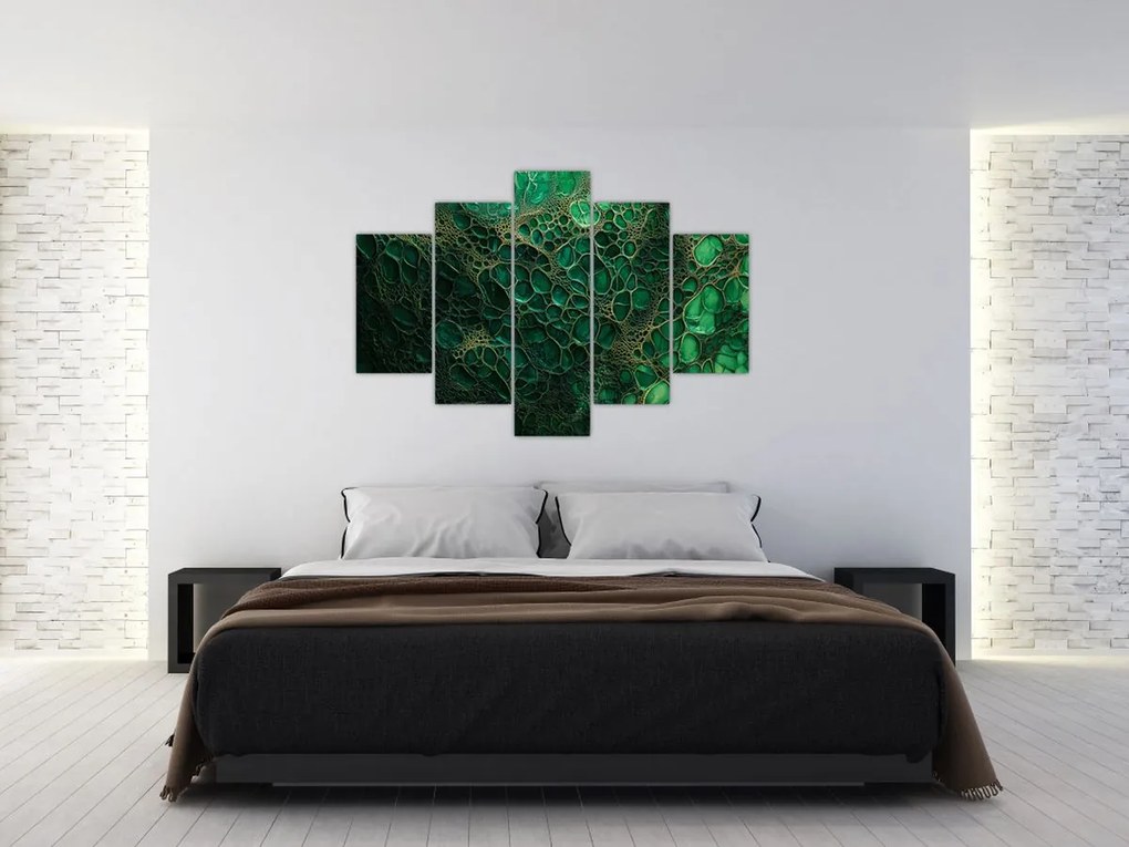 Tablou - Imagine microscopică verde (150x105 cm)